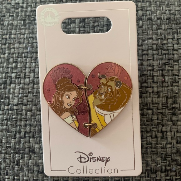 Disney Other - Belle & Beast Heart-Shaped Pin